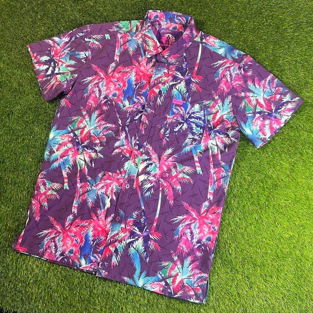 Retro Rifle AKs And Vacays Short Sleeve Button Up Shirt AOP Hawaiian Men's Large
